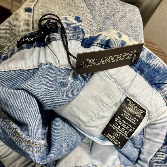 NEW Blank NYC Love On Top High Waist Acid Wash Paperbag Cutoff Shorts Size 27 - Picture 7 of 8